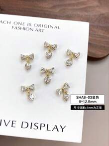 5 Peças/10 Peças Encantos de Unhas em Formato de Coração com Strass de Alta Qualidade e Moda, Suprimentos de Arte de Unhas