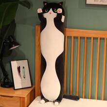 New Long Cat Throw Pillow Plush Toy Cute Cat Plush Toy Soft Large Plush Doll Pillow Pillow Slouchy Person Tatami Waist Support Furniture Sofa Decoration