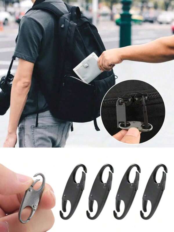 Double Small Carabiner Clips S-Shaped Carabiner Keychain Small Alloy Snap Hook Zipper Clip For Fishing/Camping/Outdoor Back To School Supplies Back To School Essentials