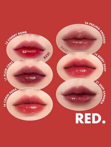 Rom&nd JUICY LASTING TINT 12 CHERRY BOMB, Fusione con velo bagnato traspirante, gelatina leggera come una seconda pelle, cromia a iride, gelatina di tè alla pesca trasparente, ossigeno gloss alla menta ghiacciata, pennellino mini SOS ritocco, edizione limitata vegana festiva, segreto leggero senza trucco, K-Beauty, Makeup coreano, 5,5g/0,19oz