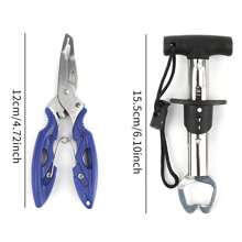 Köder-Zangen-Set mit Fisch-Controller, die Köder-Zangen schneiden die Leine präzise durch und demontieren Haken, der Fisch-Controller bietet einen rutschfesten Griff und sicheren Halt, einfach große Fische zu handhaben. Leicht & tragbar, langanhaltend, ein zuverlässiges Werkzeug für Kunstköder-Angelenthusiasten