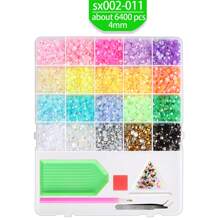 Aproximadamente 16000/6400/6600 piezas de Cristales de resina de 3 mm, Cristales de gelatina redondos AB sin termofijado al por mayor para manualidades DIY, ropa, tumblers, maquillaje facial, manicura y uñas, maquillaje facial y de ojos, tumblers, botellas, manualidades y decoración