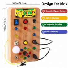 1 pieza Tablero ocupado de Montessori con luces LED, interruptor y herramienta destornillador - Juguete educativo y de actividad de viaje para mejorar las habilidades motoras finas, Juguetes Montessori, Tablero ocupado, Montessori, Juguetes Montessori, Tablero ocupado, Montessori