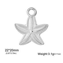 1 peça de aço inoxidável bonito mini sol e estrela do mar pingente, faça você mesmo jóias fazendo acessório para pulseira, colar, brincos