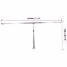 vidaXL vidaXL Set Pali per Tenda da Sole Bianco 600x245 cm Ferro