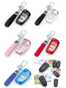 1pc New TPU Car Key Case With Keychain Cover Shell For Audi For A3 For A6 For C5 For C6 For Q3 For Q2 For Q7 For TT For TTS For R8 For S3 For S6 For RS3 For RS6 For A4 Protector Accessories - Keychain 2 - View 13