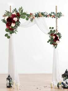 2pcs-Outdoor Wedding Arch Flowers, - Wedding Arch - Mr. & Mrs. - Artificial Dusty Roses Wedding Flowers For Wedding Welcome Sign Decorations And Wedding Ceremony Reception - Outdoor Arch Garland (Multiple Styles)