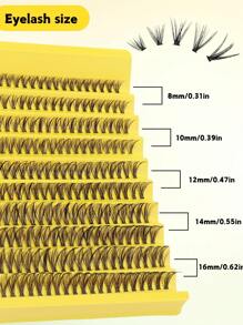 Wimpernkläppchen-Falsche Wimpernverlängerung, 200 Clusters individuelle Wimpern-Extensions, D-Ringel-Cluster-Wimpernverlängerung 8-16 mm, wiederverwendbare flauschige individuelle Wimpern-Cluster - DIY-Wimpern für Anfänger, Geschenke zum Valentinstag für junge Mädchen