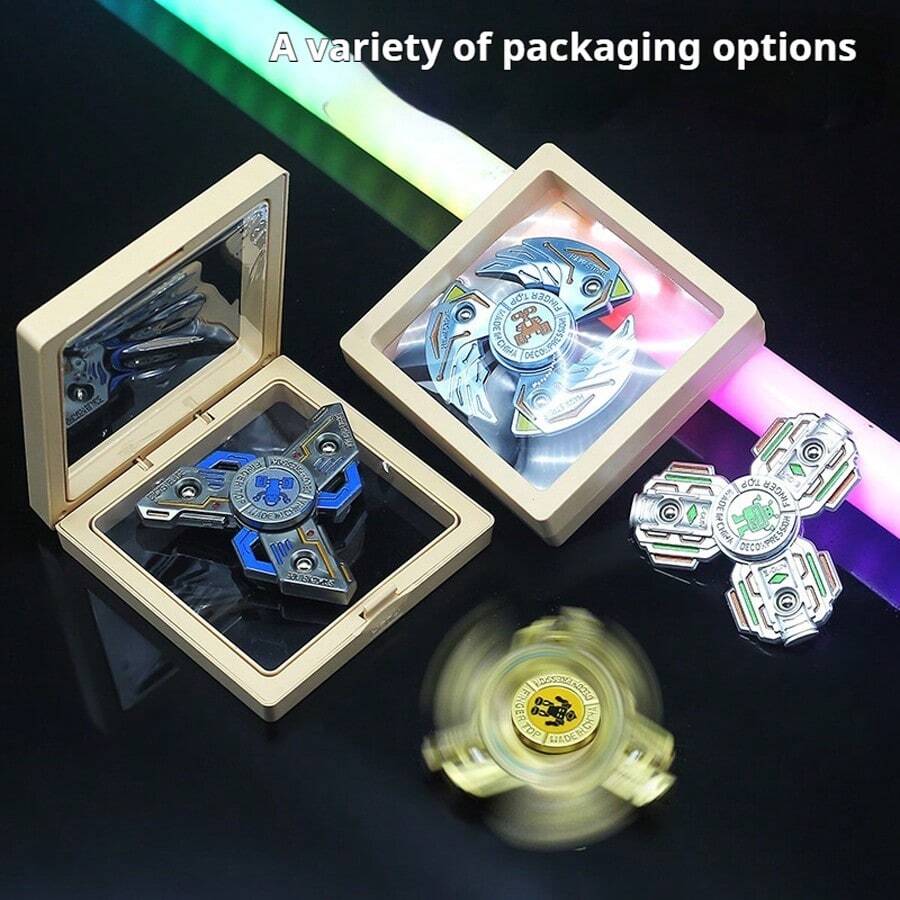 1pc Gyro-Mecha - Whirlwind Gyro -Finger Spinner All Metal - Rotation Stress Relief Toy - Finger Gyro - Toy - Gift - Holiday Gift - Christmas Gift - Perfect Gift - Multicolor - View 1