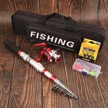 Fishing Rod With Striking Red & Silver Design, Paired With Matching Metal Fishing Reel. Rod Length Options: 1.8m/2.4m/3m/3.6m. Complete Fishing Set Suitable For Outdoor Travel And Fishing, Also A Great Gift Choice - Silver - View 4