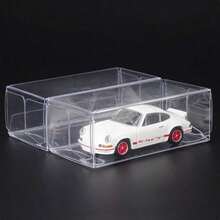 10/50/100 piezas Cajas de exhibición de plástico PVC transparente, caja de almacenamiento de modelos de coches, adecuado para modelos de coches a escala 1/64, caja de almacenamiento de juguetes - caja de almacenamiento transparente con tapa - transparente - Ver 6