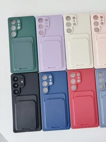 新款卡槽手機殼，相容 Galaxy S25、S24、S24 Plus/S24+、S24 Ultra、S24 FE、S20、S21、S22、S23，軟質全包覆保護殼附卡槽 - 寶藍色 - View 3