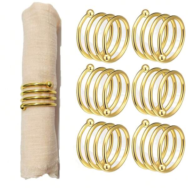 Tassel Raw Edge Napkin Cloth Napkin Buckle Set (Square Napkin + Gold Napkin Buckle), Suitable For Various Party Decorations