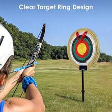 Archery Target Hand-Made Round Target Shooting Bow For Recurve Bow Compound Bow Or Longbow 20 Inches Diameter - White - View 2