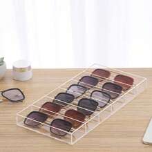 1 件透明亚克力多功能桌面可堆叠隔间盒，高清晰度亚克力桌面整理盒，太阳镜展示架，6 槽眼镜展示架，性别揭秘派对，非常适合生日、婚礼、派对，是送给同事、朋友和家人的完美礼物，适合返校 - 無色 - 查看 7