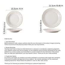 1 pieza Plato cerámico floral retro premium, plato occidental para bistec, plato para ensalada, plato para aperitivos y postres, apto para cocina, hotel, restaurante, catering, uso diario, vajilla comercial