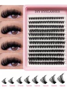 240根单根假睫毛，高容量，30D/40D/80D卷度，8-16毫米，DIY假睫毛，自然妆效，浓密纤长，超级柔软轻盈，可重复使用，单根分段式假睫毛，睫毛嫁接套装，适合居家或户外使用，适用于日常生活、婚礼、约会、派对、音乐节、万圣节等各种场合。 - CC - 查看 8