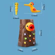 Intelligence Development Of Woodpecker Insect Catching Game Toy, Early Education Magnetic Fishing Toys For Children Kids Gifts