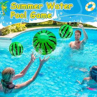 1/2 件夏季泳池充气西瓜沙滩球，PVC 材质，沙滩球派对装饰，非常适合海滩、沙滩、泳池和派对用品、沙滩必需品、沙滩配件、泳池浮球