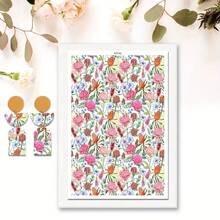 1pc Ultra-Light Water Transfer Paper With Colorful Flower Patterns – Perfect For DIY Ceramic Earrings, Jewelry & Polymer Clay Crafts, Blue & White Checkered Design, Craft Transfer Paper | Tropical Design | Intricate Designs - Multicolor - View 11