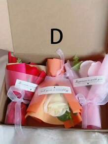 3 Stücke handgefertigte Mini-Rosen-Blumensträuße, Seifenblumen-Sträuße, realistische Blumensträuße als Geschenk zum Lehrertag, Graduierung, Geburtstag, Valentinstag und zur Hochzeitsdekoration