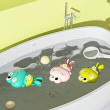 1 包可爱游泳青蛙洗澡玩具，儿童浴缸戏水玩具，男女通用发条漂浮玩具，儿童泳池玩具 - 彩色 - 查看 6