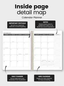 BUBU 2025-2027 Monthly Planner Notebook, 31 Sheets Monthly Calendar Notebook Agenda Waterproof Cover With Notes For Task Management, 24-Month Holiday Reminder, Office & School Supplies,School Supplies,Back To School