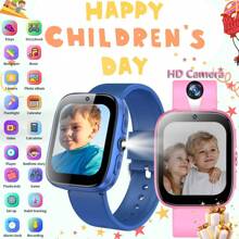 ERUN Montre connectée pour garçons/filles, écran tactile IPS de 1,54 pouces, mini caméra, lecteur de musique, montre de jeu, lampe de poche, narration, cadeau d'anniversaire, surprise de vacances, fournitures scolaires, fête des enfants