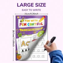 Cahier de 28 pages, A-Z, Alphabet ABC, Mots Anglais Phonétiques, Alphabet pour Enfants, Convient pour l'Entraînement au Contrôle de l'Écriture et la Pratique de l'Éveil, Jeux de Lecture pour Enfants, Cahier d'Écriture pour Préscolaires, Papier Imperméable, Matériel Pédagogique, Jouets Éducatifs Précoces pour Enfants, Montessori, Matériel d'Apprentissage, Cadeau d'Anniversaire pour Garçons et Filles, Entraînement de la Concentration, Exercices de Contrôle du Stylo