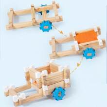 Blocchi da costruzione in legno per l'educazione dei bambini, con incastri a mortasa e tenone, giocattoli di apprendimento pratico, set per costruire case e stanze di architetti, giochi fai-da-te genitore-figlio