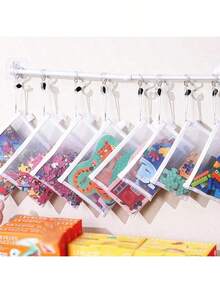 5pcs Baby Nursery Storage Bags, Children's Puzzle Toy Storage Pouch, Breathable Travel Baby Clothes Organizer Bag, Kids Stationery Pencil Case - White - View 3