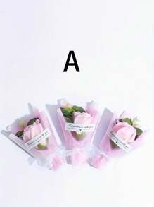3 Stücke handgefertigte Mini-Rosen-Blumensträuße, Seifenblumen-Sträuße, realistische Blumensträuße als Geschenk zum Lehrertag, Graduierung, Geburtstag, Valentinstag und zur Hochzeitsdekoration