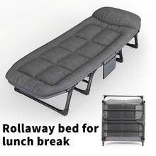 Portable Foldable Nap Bed – Space-Saving Office Sleeper With Built-In Storage - Grey - View 8