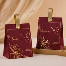 20/50 件奶油白色压花玫瑰花糖果盒，婚礼礼品盒配皮绳礼品袋，巧克力糖果包装礼盒，适用于婚礼派对装饰 - 彩色 - 查看 7