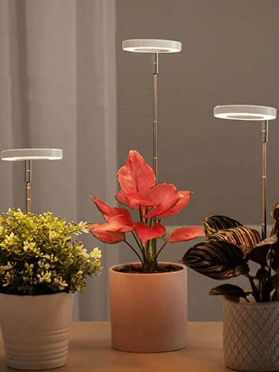 2/1 Stück Pflanzenwachstumslampe, Vollspektrum Pflanzenleuchten für Innenraumbegrünung, in der Höhe verstellbare Halo Wachstumslaterne mit Sockel, 3 optionale Spektren Röhre, 5-stufig dimmbare Automatik-Timer für große Pflanzenröhre