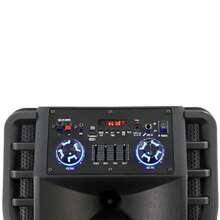 Dazone 2800W Portable Bluetooth Speaker Dual 12" Subwoofer With Wireless Microphone, Professional Rechargeable Heavy Bass Sound LED Party PA System Karaoke DJ Disco LED Light AUX FM Remote Control Handle Wheels Wireless Stereo Trolley Speaker - RGB Wired Mic - View 11