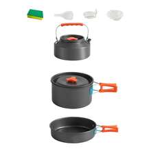 Camping Cookware Set 3 PCS Outdoor Kettle Pot And Pan Portable Picnic Gear Car Camping Cookware Set 3 Piece Kettle Pot Combo For Road Trip Outdoor - Dark Grey - View 7
