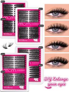 204片/216片/228片 40D+60D/60D+80D/60D+100D/80D+100D 睫毛簇，优质D型卷翘蓬松自然睫毛嫁接，适用于DIY睫毛嫁接，可重复使用且轻便。