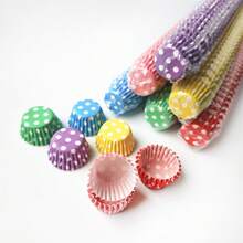 圆点纸杯蛋糕衬垫、迷你烘焙纸杯、纸杯蛋糕烘焙杯、烘焙用品 - 500pcs - 查看 9