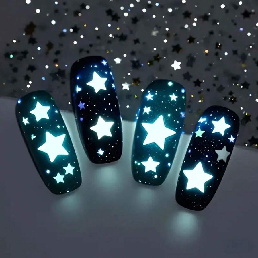 3D Glitter Hypoallergenic Christmas Nail Art Stickers (6-Pack) With Star, Heart, Moon, Snowflake, And Deer Designs. Self-Adhesive, DIY, Japanese And Korean Style. Cute, Sweet, And Hot! Sparkling And Dazzling Christmas Nail Art Decorations. Popular Nail Art Accessories For Women Worldwide. Nails Nail Supplies