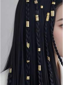 40pcs Bohemian Style Metal Open Hair Rings, Stylish French Hair Clips Accessories For Fashionable Girls,Hair Barrettes
