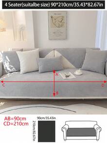 1件装沙发坐垫，四季通用沙发垫，防水防滑沙发套，防尘防污座椅保护垫，家居装饰加厚宠物友好型沙发套，可调节尺寸，适用于卧室、办公室、客厅、L型沙发，可机洗 - 灰色 - 查看 14