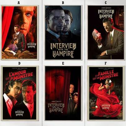 1/6PCS Interview With The Vampire Movie Poster Printing - For Home Decoration Room, Living Room, Bedroom, Office Exquisite Decoration - Vintage Wall Art Frameless