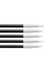 5 pièces Pinceaux en silicone pour nail art acrylique noir, pointes de peinture de carving, UV Gel, DIY Vernis, outils de modelage 3D de fleurs, de dessin et de manucure points
