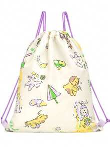 1pc Outdoor Cartoon Beach Backpack Waterproof Swimsuit Swimming Goggles Storage Bag Children's Dry Wet Separation Swimming Bag