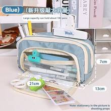 Tikplus Large Capacity Pencil Case, Big Pencil Box With 4 Compartments, Lightweight Zipper Pencil Bag, Suitable For Girls, Teens, Stationery Storage Bag, Cosmetic Bag, Suitable For Women And Men,For School Supplies,Back To School - Multicolor - View 13