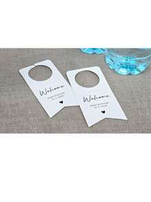 48pcs Water BOTTLE TAGS For Wedding Reception (Small Size) Personalized With Names And Event Date Single Size: 1.8x3.8inch - 48pcs White - View 3