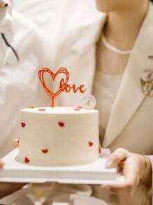 10pcs Heart-Shaped Cake Top Decoration, A Love-Themed Birthday Party Decoration For Cupcakes, Desserts And Celebration Events