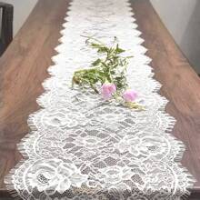 36cm*100cm, 36cm*180cm, 36cm*270cm French Romantic Embroidery Lace Table Runner, Elegant Lace Floral Tablecloth For Dining Table, TV Stand, Piano Cover, Holiday Party Wedding Decoration