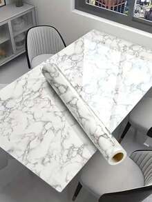 Marble Print PVC Wallpaper, Waterproof Grease-Proof Kitchen Wall Sticker, Waterproof Grease-Proof Countertop Sticker, Marble Print Decorative Sticker For Range Hood - Multicolor - View 2